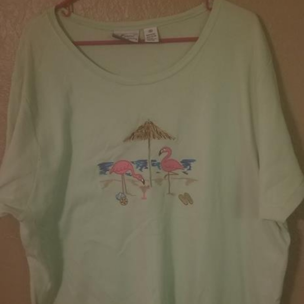 K.T. Sport by Kenneth Too Flamingo Beach Top 3X